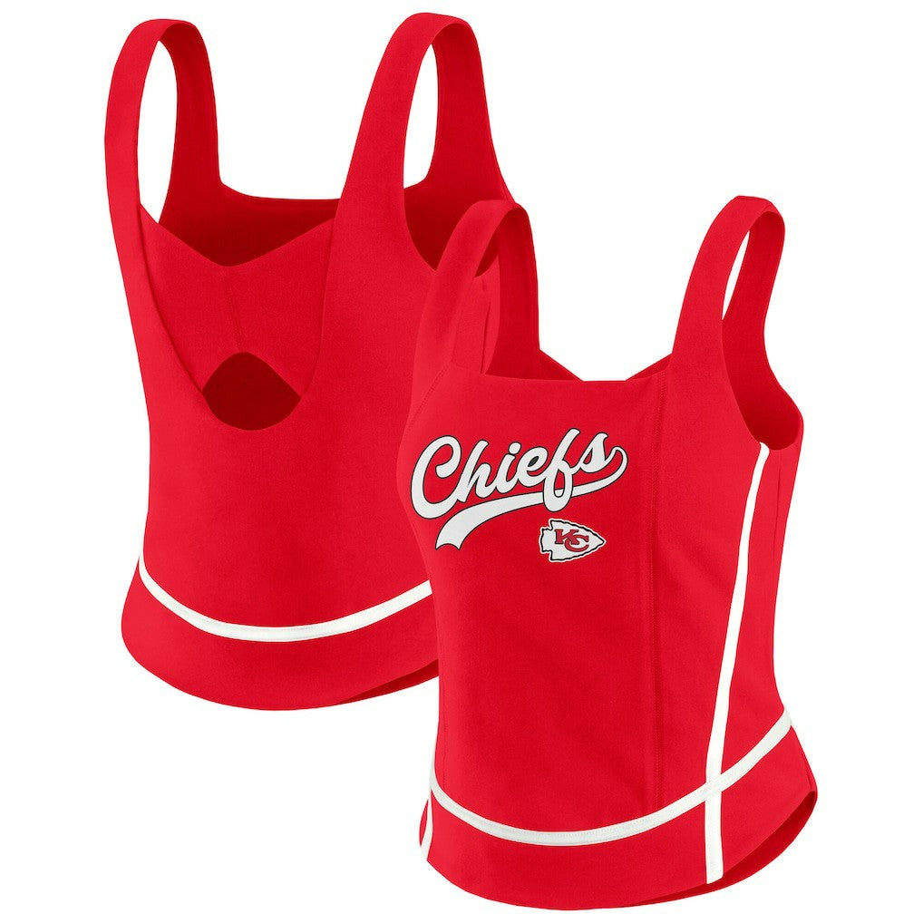 Kansas City Chiefs WEAR by Erin Andrews Women's Square Neck Tank Top - Red discount