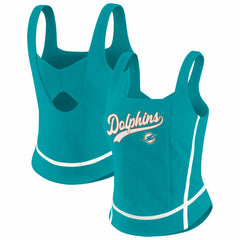Miami Dolphins WEAR by Erin Andrews Women's Square Neck Tank Top - Aqua on sale
