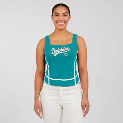 Miami Dolphins WEAR by Erin Andrews Women's Square Neck Tank Top - Aqua on sale