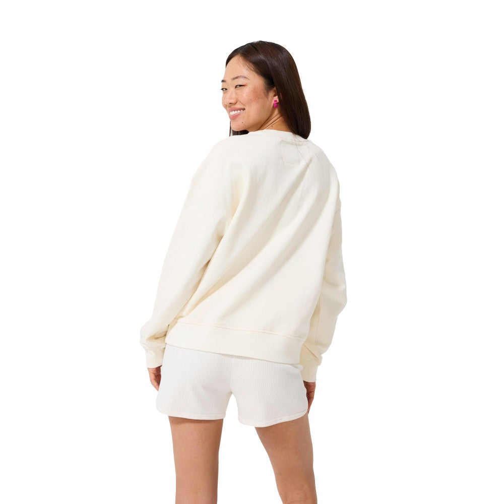 New York Mets Terez Women's Technicolor  Oversized Pullover Sweatshirt Cream