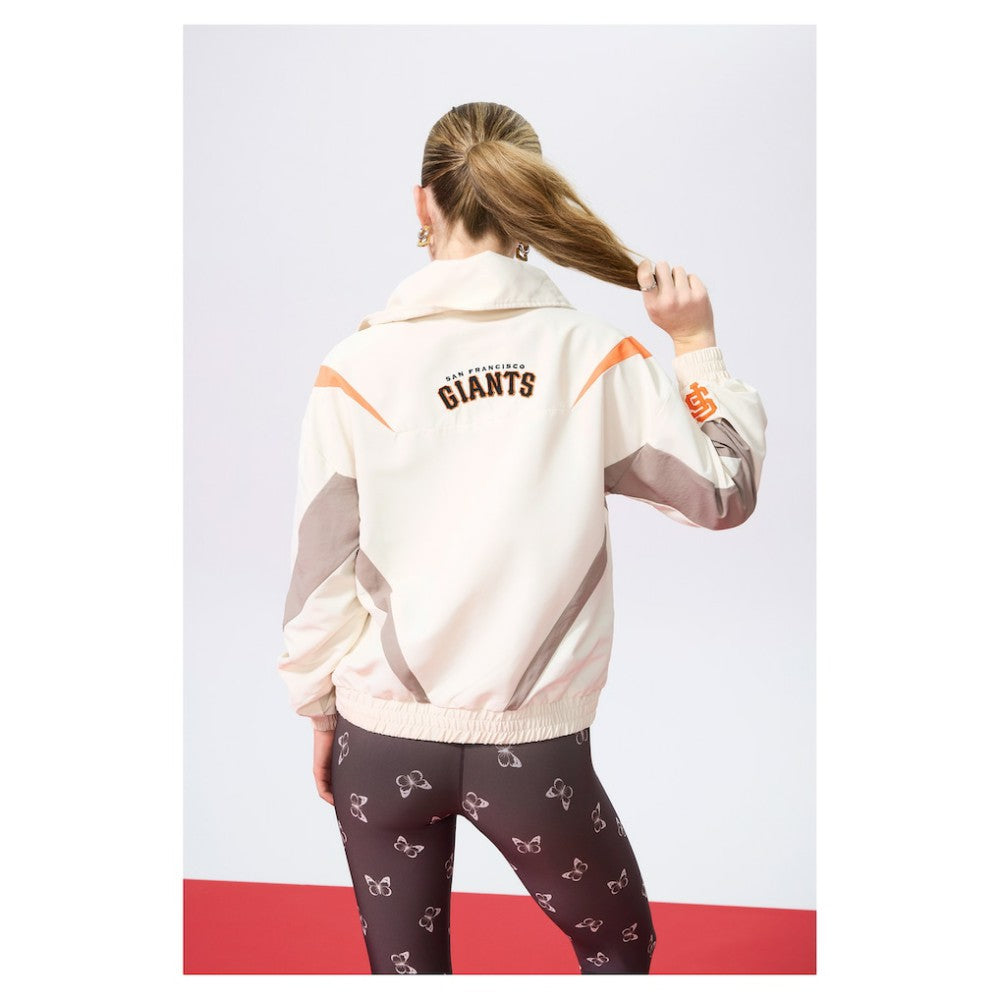 San Francisco Giants Terez Women's Ripstop Chevron Quarter-Zip Pullover Cream