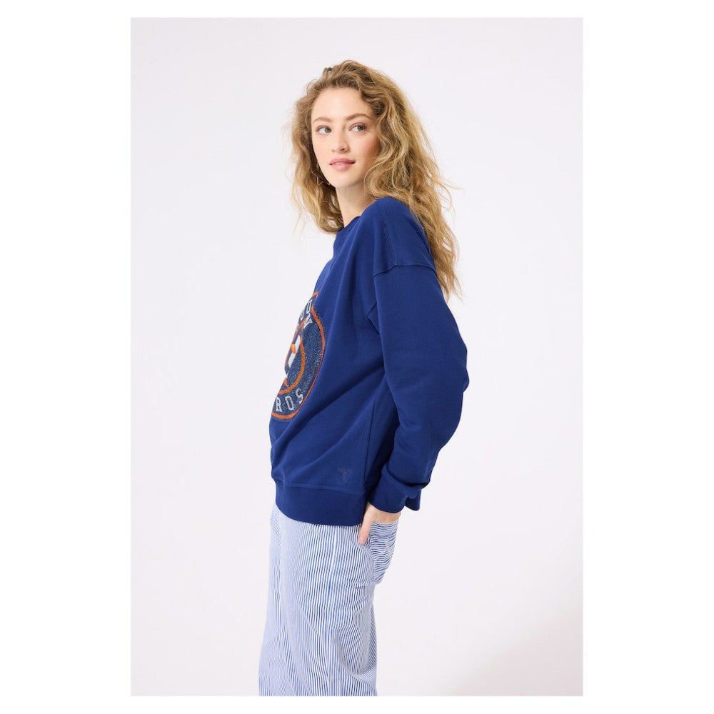 Houston Astros Terez Women's Oversized Gemstone Logo Sweatshirt Navy