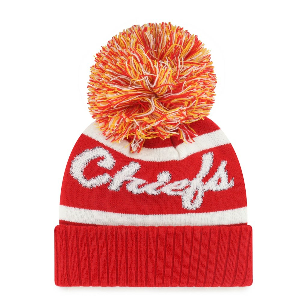 Kansas City Chiefs '47 Women's Spirited Cuffed Knit Hat with Pom - Red discount