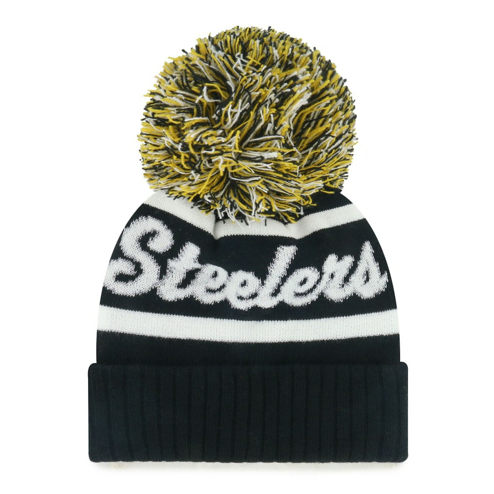Pittsburgh Steelers '47 Women's Spirited Cuffed Knit Hat with Pom - Black discount