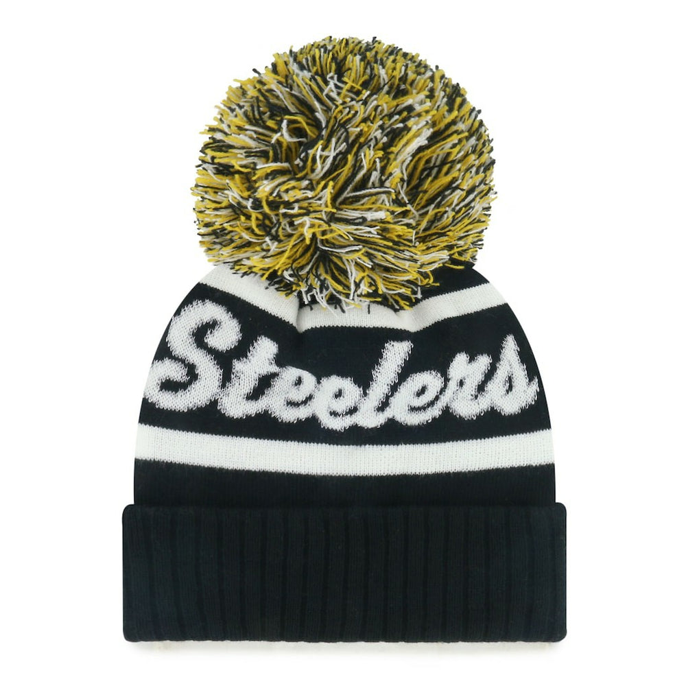 Pittsburgh Steelers '47 Women's Spirited Cuffed Knit Hat with Pom - Black discount