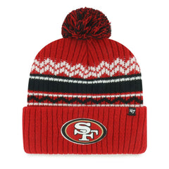 San Francisco 49ers '47 Youth Polar Vortex Cuffed Knit Hat with Pom - Scarlet sale