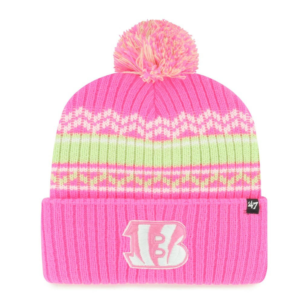 Cincinnati Bengals '47 Girls Youth Polar Vortex Cuffed Knit Hat with Pom - Pink sale