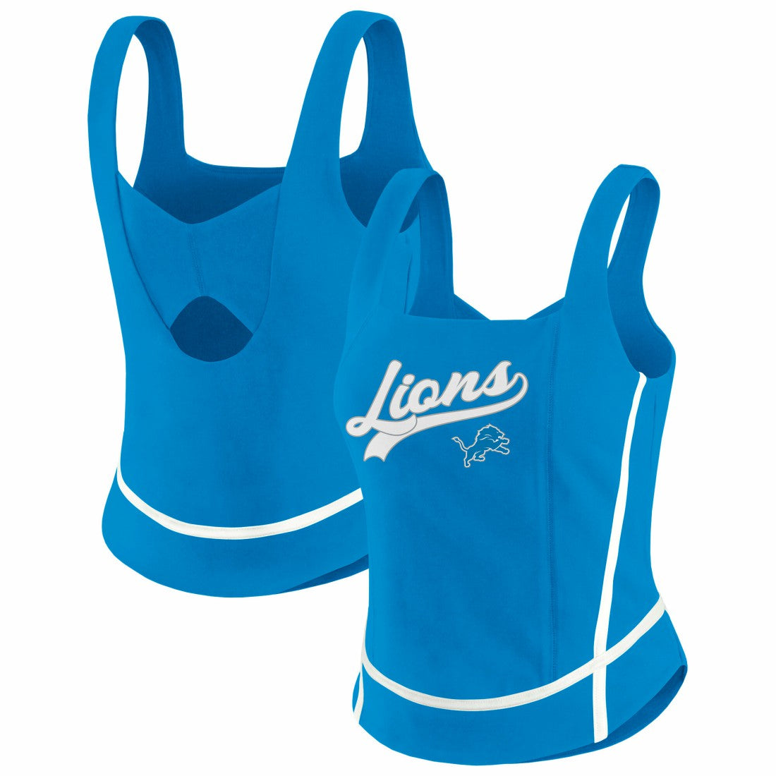 Detroit Lions WEAR by Erin Andrews Women's Square Neck Tank Top - Blue discount
