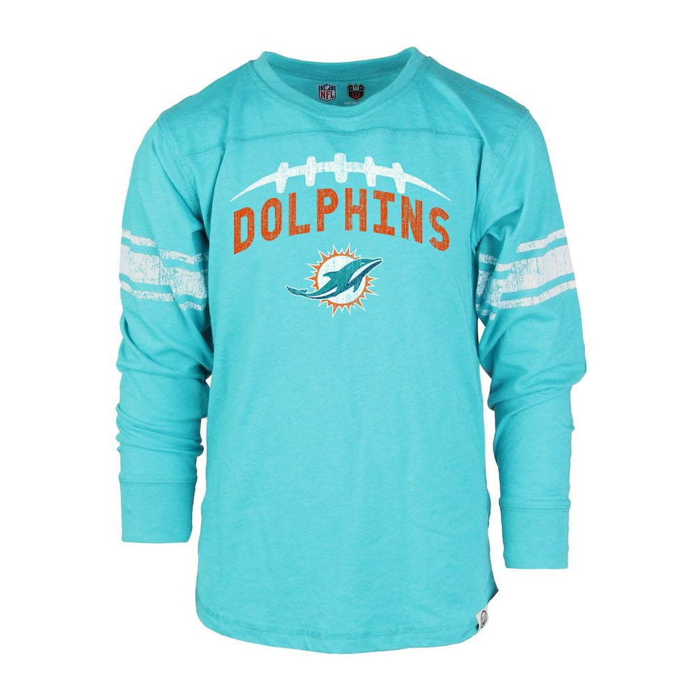 Miami Dolphins Wes & Willy Youth Football Long Sleeve T-Shirt - Aqua sale