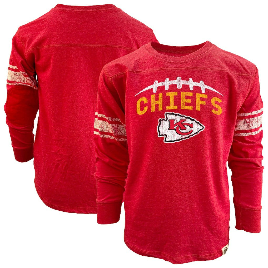 Kansas City Chiefs Wes & Willy Youth Football Long Sleeve T-Shirt - Red for sale