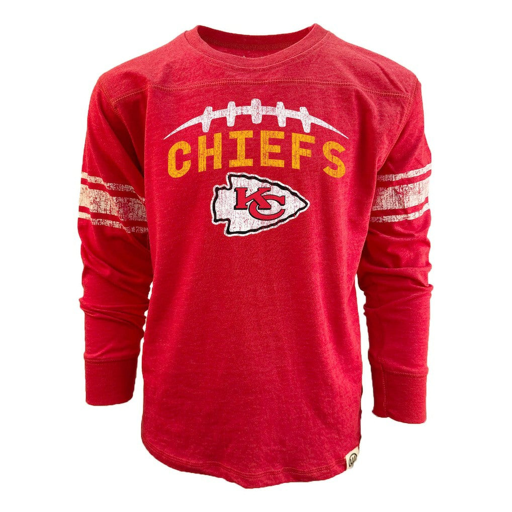 Kansas City Chiefs Wes & Willy Youth Football Long Sleeve T-Shirt - Red for sale