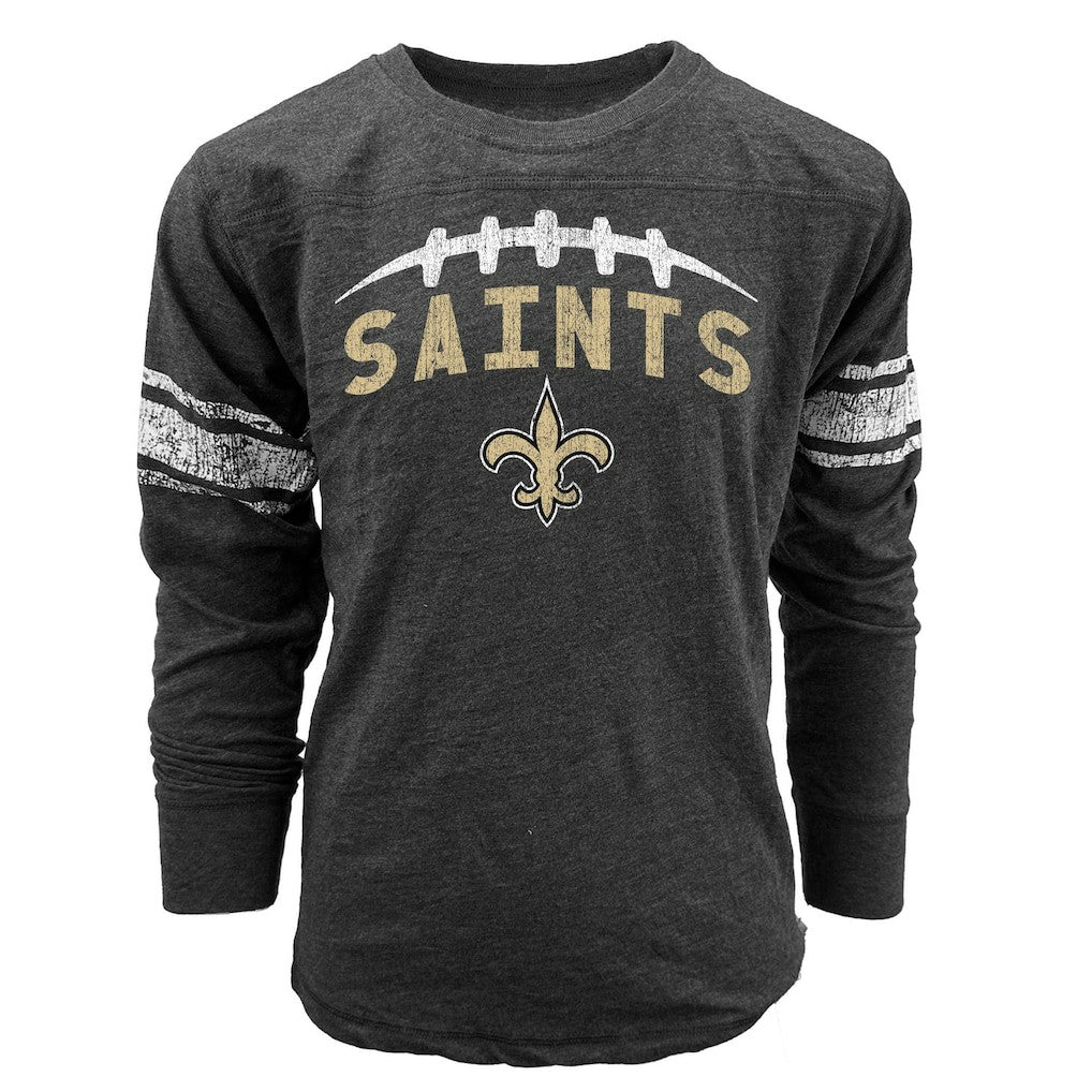 New Orleans Saints Wes & Willy Youth Football Long Sleeve T-Shirt - Black sale