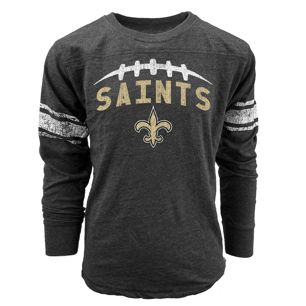 New Orleans Saints Wes & Willy Youth Football Long Sleeve T-Shirt - Black sale