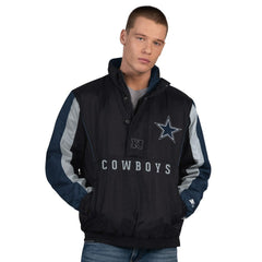 Dallas Cowboys Starter Thursday Night Gridiron Vintage Logo Half-Zip Jacket - Black for sale