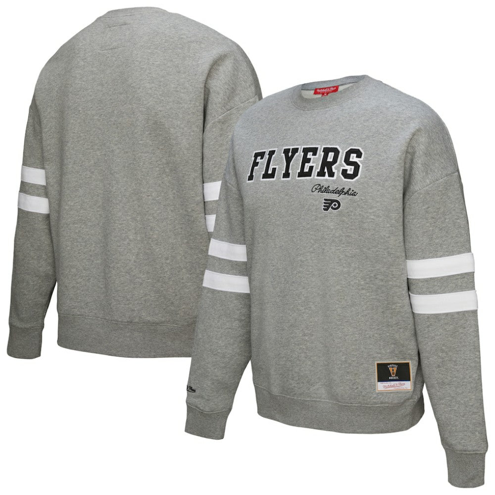 Philadelphia Flyers Mitchell & Ness Women's Logo Lightweight Pullover Sweatshirt - Heather Gray Sweatshirts