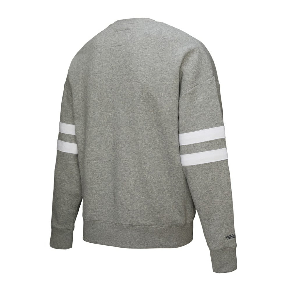 Boston Bruins Mitchell & Ness Women's Logo Lightweight Pullover Sweatshirt - Heather Gray Sweatshirts
