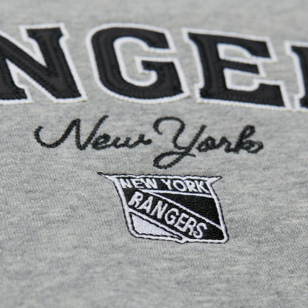New York Rangers Mitchell & Ness Women's Logo Lightweight Pullover Sweatshirt - Heather Gray Sweatshirts