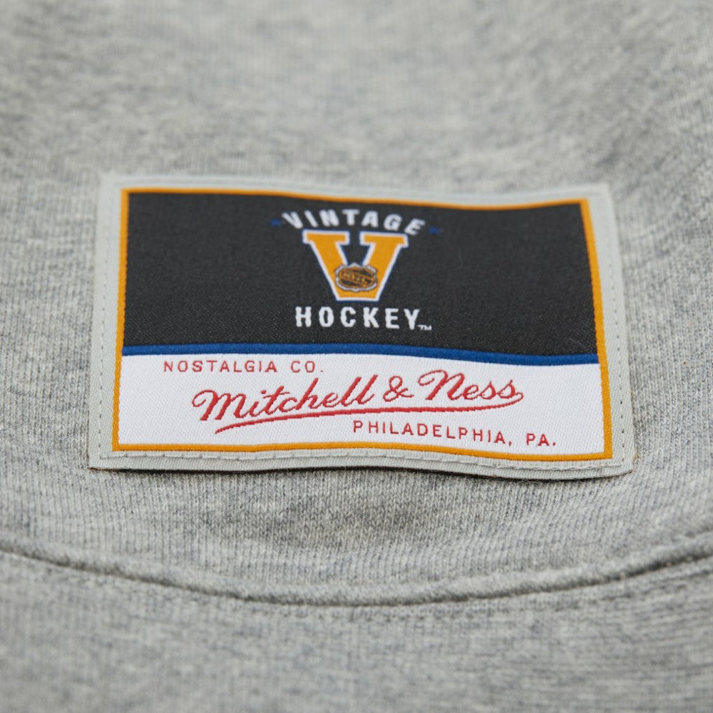 New York Rangers Mitchell & Ness Women's Logo Lightweight Pullover Sweatshirt - Heather Gray Sweatshirts