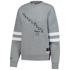 Pittsburgh Penguins Mitchell & Ness Women's Logo Lightweight Pullover Sweatshirt - Heather Gray Sweatshirts