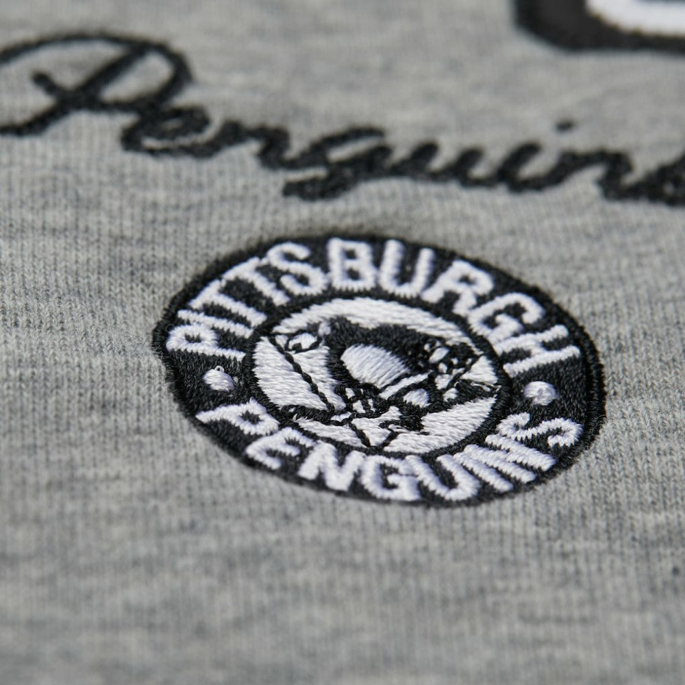 Pittsburgh Penguins Mitchell & Ness Women's Logo Lightweight Pullover Sweatshirt - Heather Gray Sweatshirts