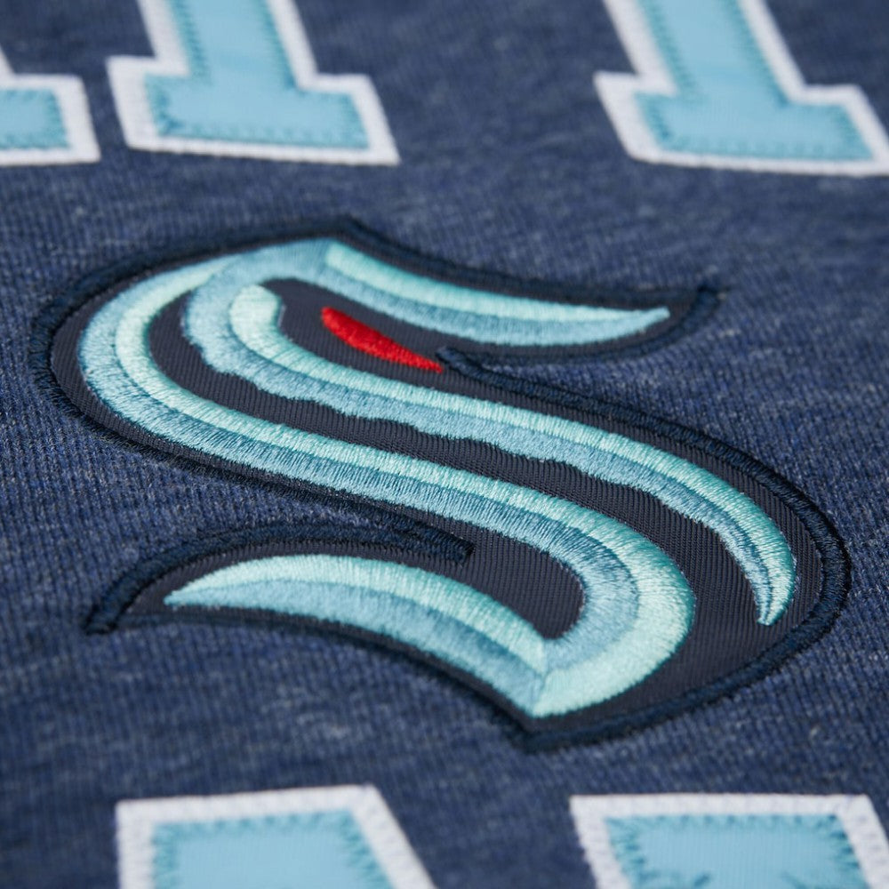 Seattle Kraken Mitchell & Ness Playoff Win Fleece Pullover Sweatshirt - Deep Sea Blue Sweatshirts