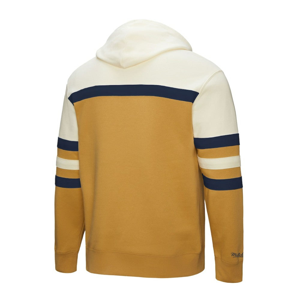 Columbus Blue Jackets Mitchell & Ness Head Coach Pullover Hoodie - Gold/Cream Hoodies