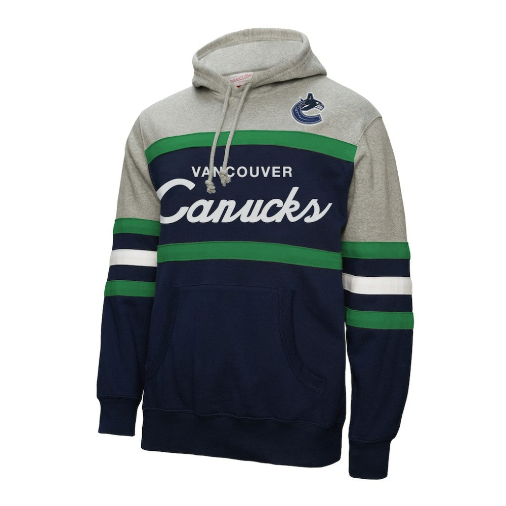 Vancouver Canucks Mitchell & Ness Head Coach Pullover Hoodie - Navy/Gray Hoodies