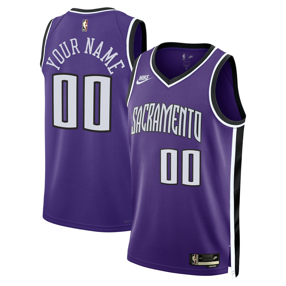 Sacramento Kings Unisex Adult Swingman Custom Jersey - Classic Edition - Purple discount