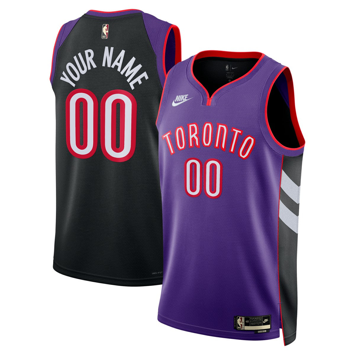 Toronto Raptors Unisex Adult Swingman Custom Jersey - Classic Edition - Purple outlet