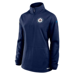 Winnipeg Jets Fanatics Women's Authentic Pro Rink Quarter-Zip Pullover  - Navy Pullover
