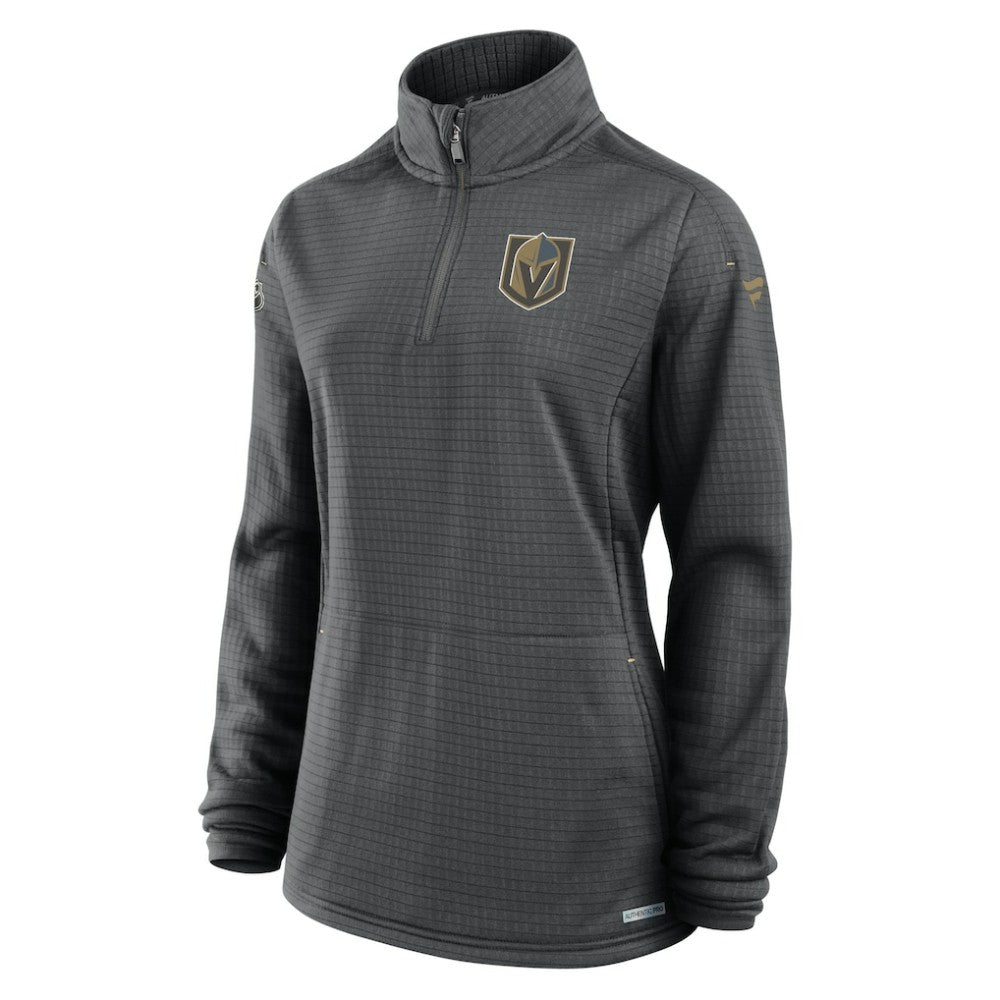 Vegas Golden Knights Fanatics Women's Authentic Pro Rink Quarter-Zip Pullover  - Charcoal Pullover