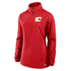Calgary Flames Fanatics Women's Authentic Pro Rink Quarter-Zip Pullover  - Red Pullover