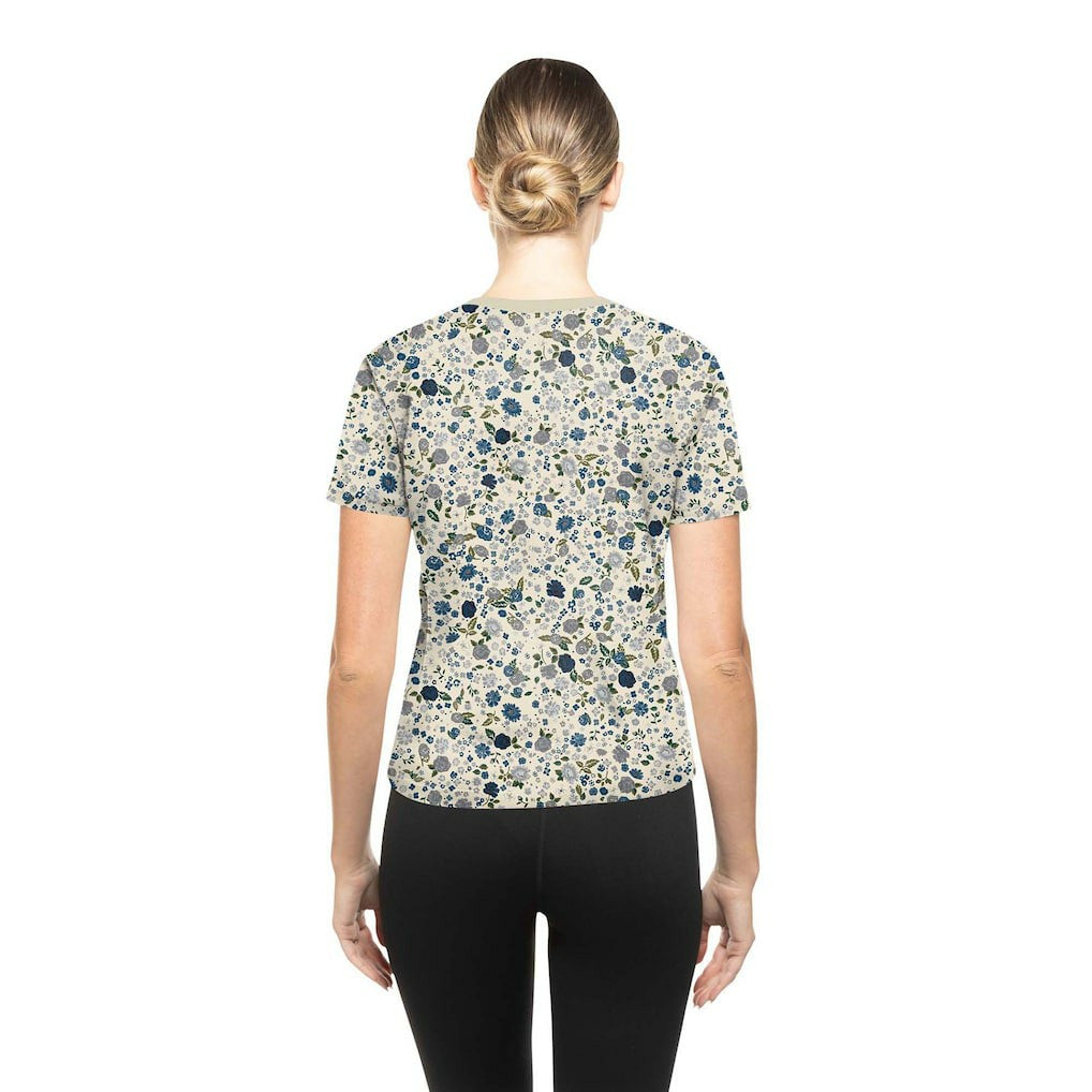 Dallas Cowboys New Era Women's Glam Game Floral Scoop Neck T-Shirt - Cream on sale