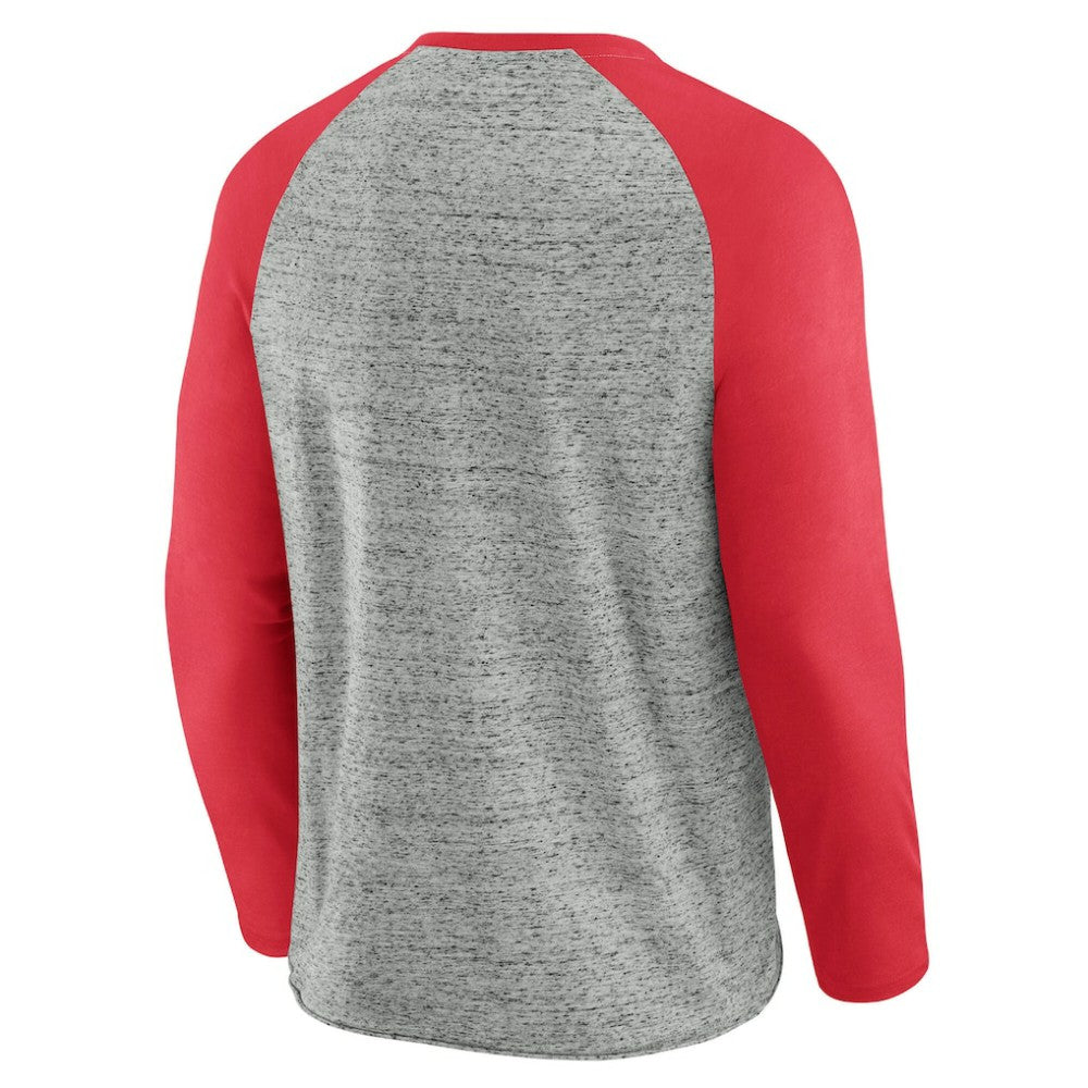 Washington Nationals Darius Rucker Collection Raw Edge Raglan Long Sleeve Baseball T-Shirt Heather Gray
