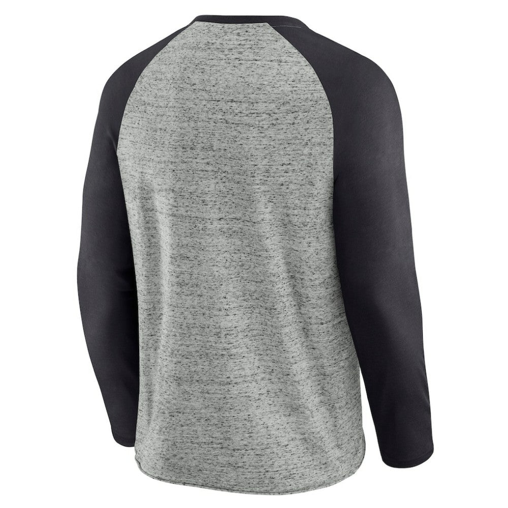Pittsburgh Pirates Darius Rucker Collection Raw Edge Raglan Long Sleeve Baseball T-Shirt Heather Gray