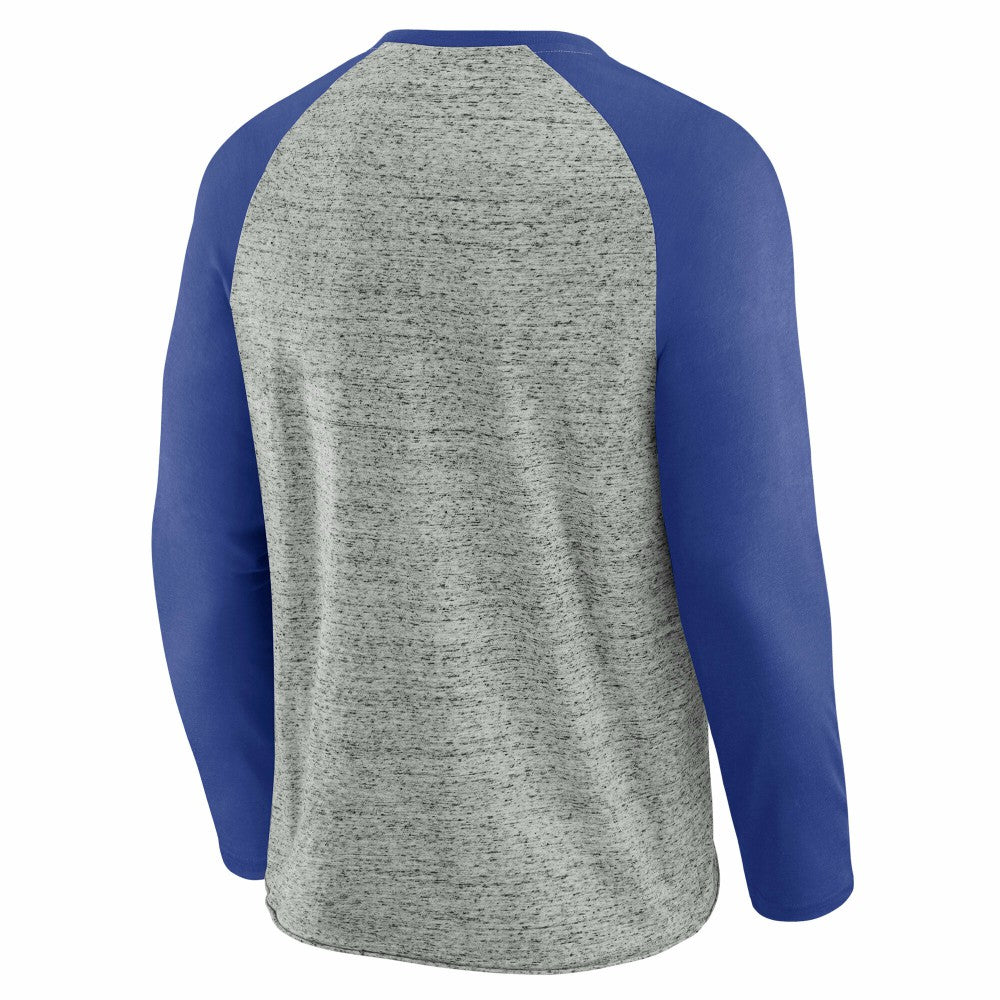 Kansas City Royals Darius Rucker Collection Raw Edge Raglan Long Sleeve Baseball T-Shirt Heather Gray