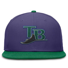 Tampa Bay Rays  True Primetime Two-Tone Performance Fitted Hat Purple/Green