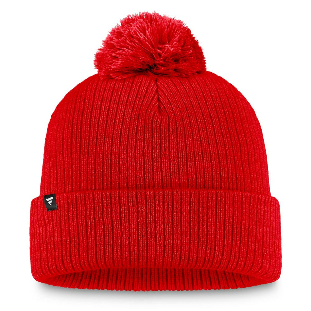 Calgary Flames Fanatics Women's Cuffed Knit Hat with Pom - Red Hats