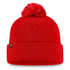 Calgary Flames Fanatics Women's Cuffed Knit Hat with Pom - Red Hats