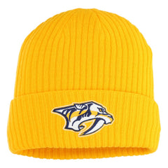 Nashville Predators Fanatics Logo Cuffed Knit Hat - Gold Hats