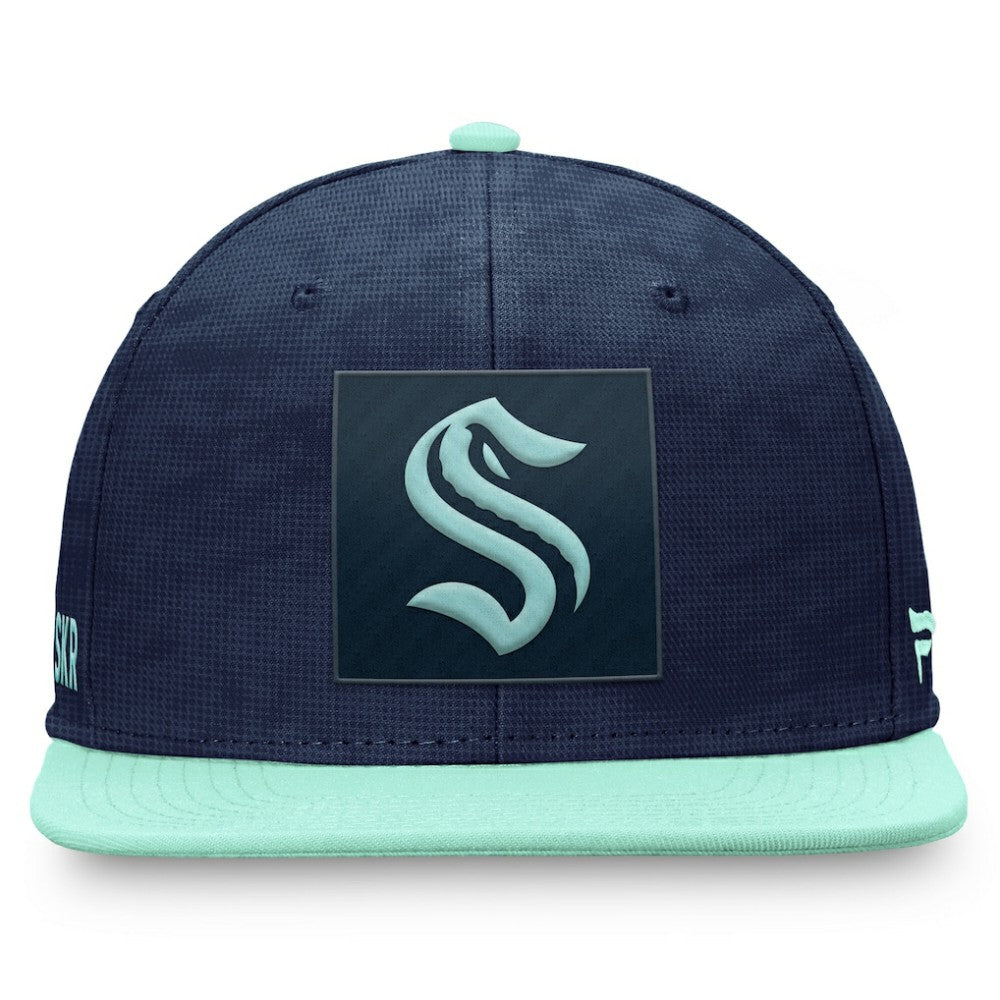 Seattle Kraken Fanatics Authentic Pro Rink Snapback Hat - Deep Sea Blue/Light Blue Hats