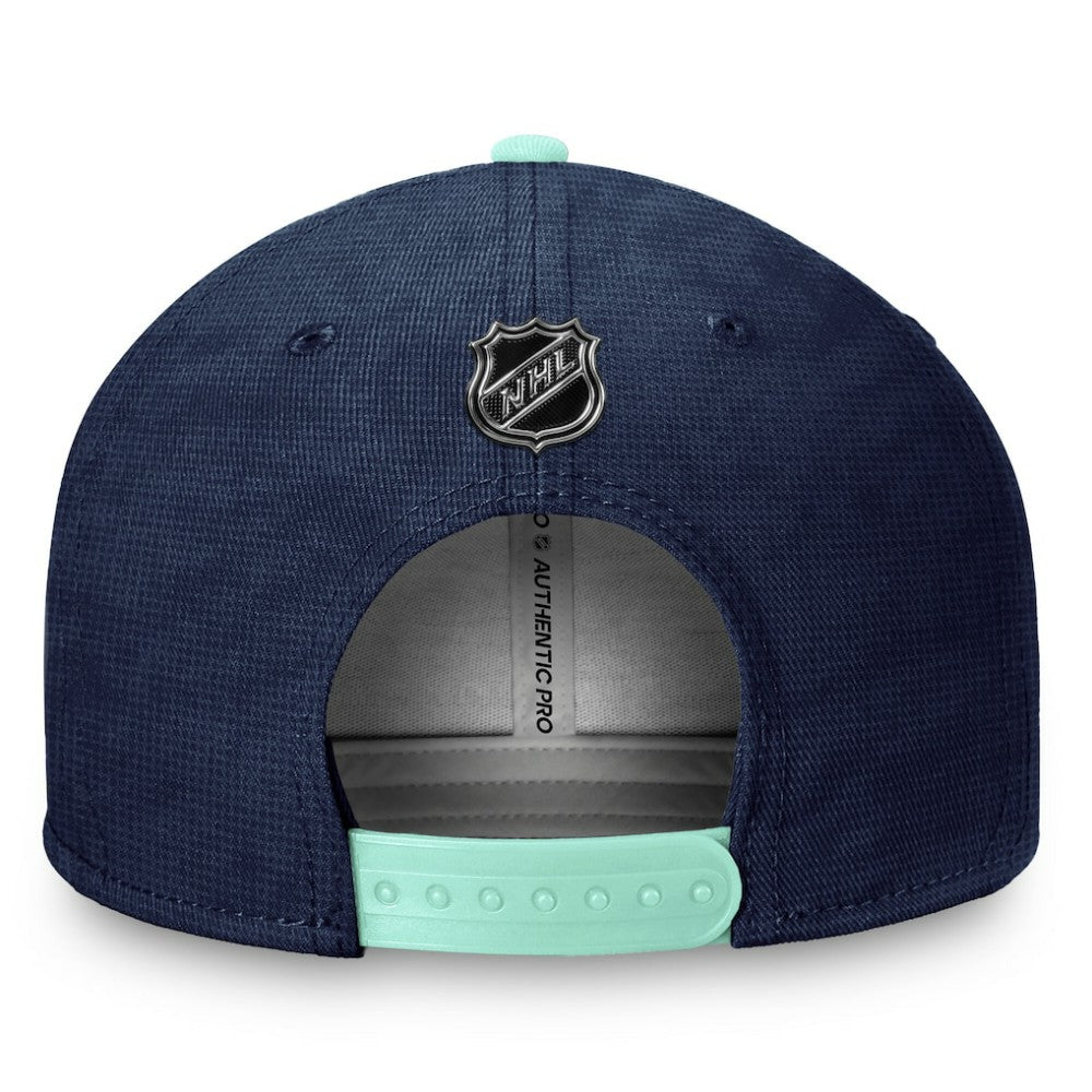 Seattle Kraken Fanatics Authentic Pro Rink Snapback Hat - Deep Sea Blue/Light Blue Hats