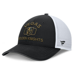 Vegas Golden Knights Fanatics Authentic Pro Rink Adjustable Trucker Hat - Black/White Hats