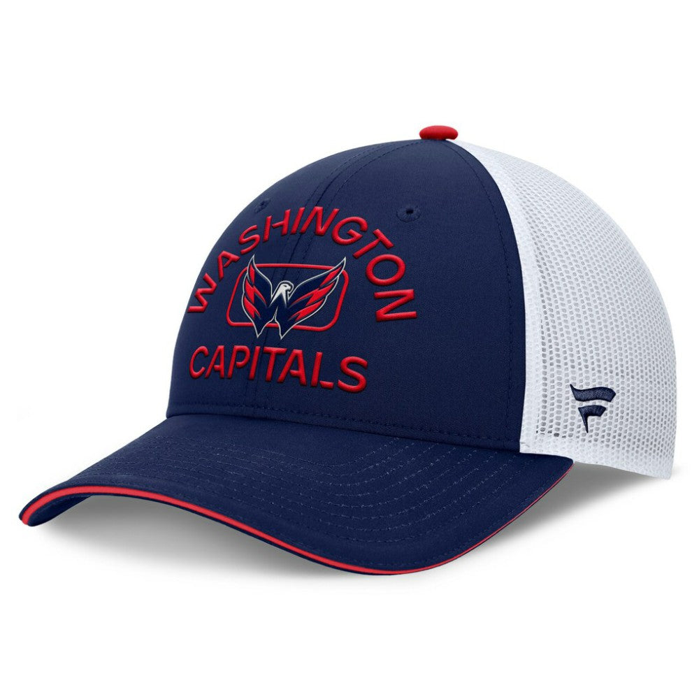 Washington Capitals Fanatics Authentic Pro Rink Adjustable Trucker Hat - Navy/White Hats