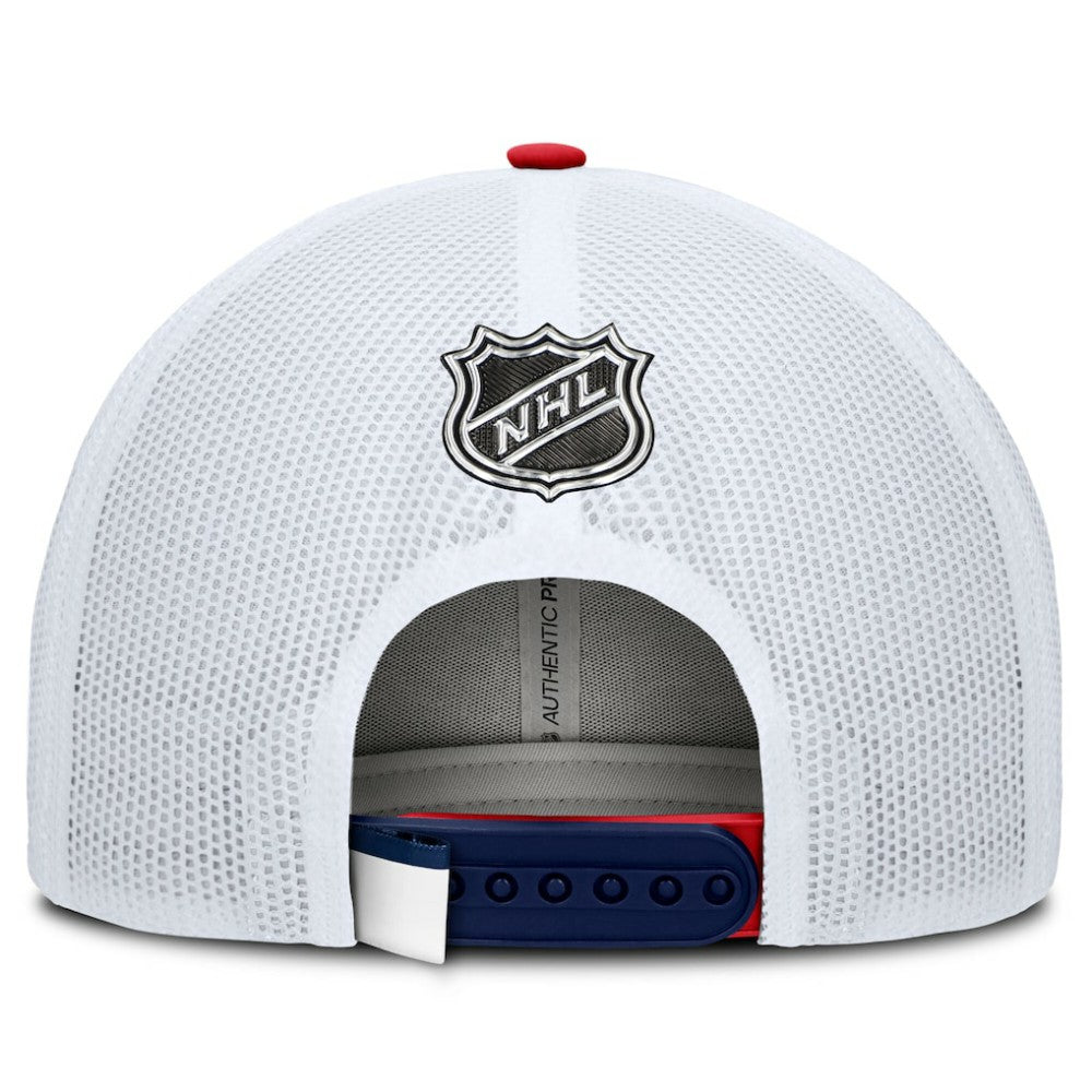 Washington Capitals Fanatics Authentic Pro Rink Adjustable Trucker Hat - Navy/White Hats
