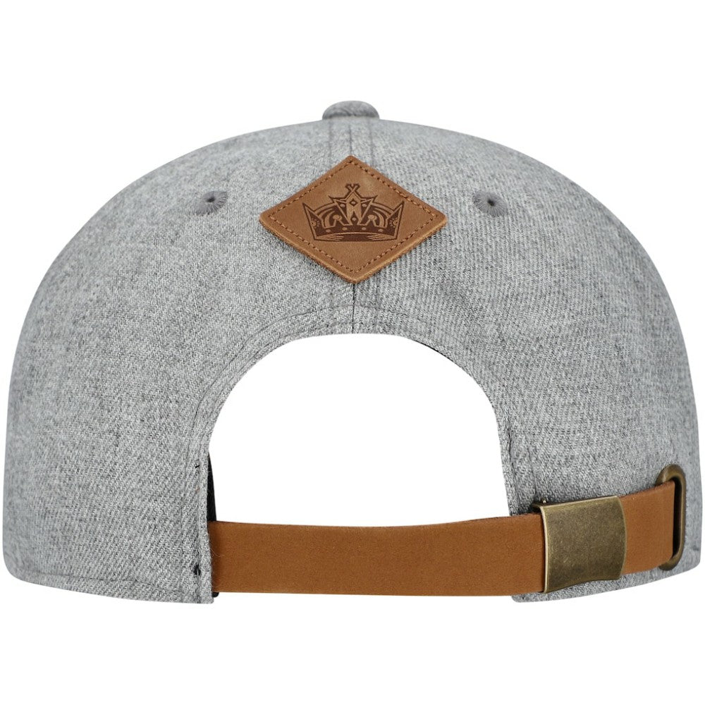 Los Angeles Kings Fanatics Elements A-Frame Leather Strapback Hat - Heather Gray Hats