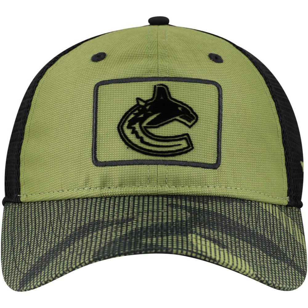 Vancouver Canucks Fanatics Military Appreciation Trucker Adjustable Hat - Olive Hats