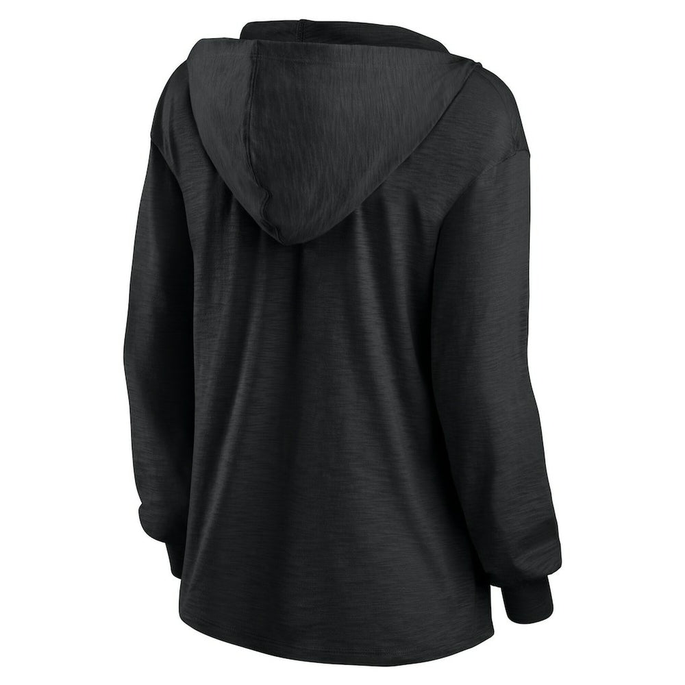 Cleveland Browns Women's Blackout Slub Hoodie V-Neck Long Sleeve T-Shirt cheap