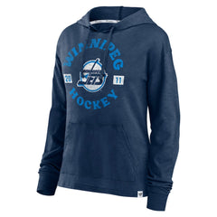 Winnipeg Jets Fanatics Women's Faded Pullover Hoodie - Heather Navy Hoodies