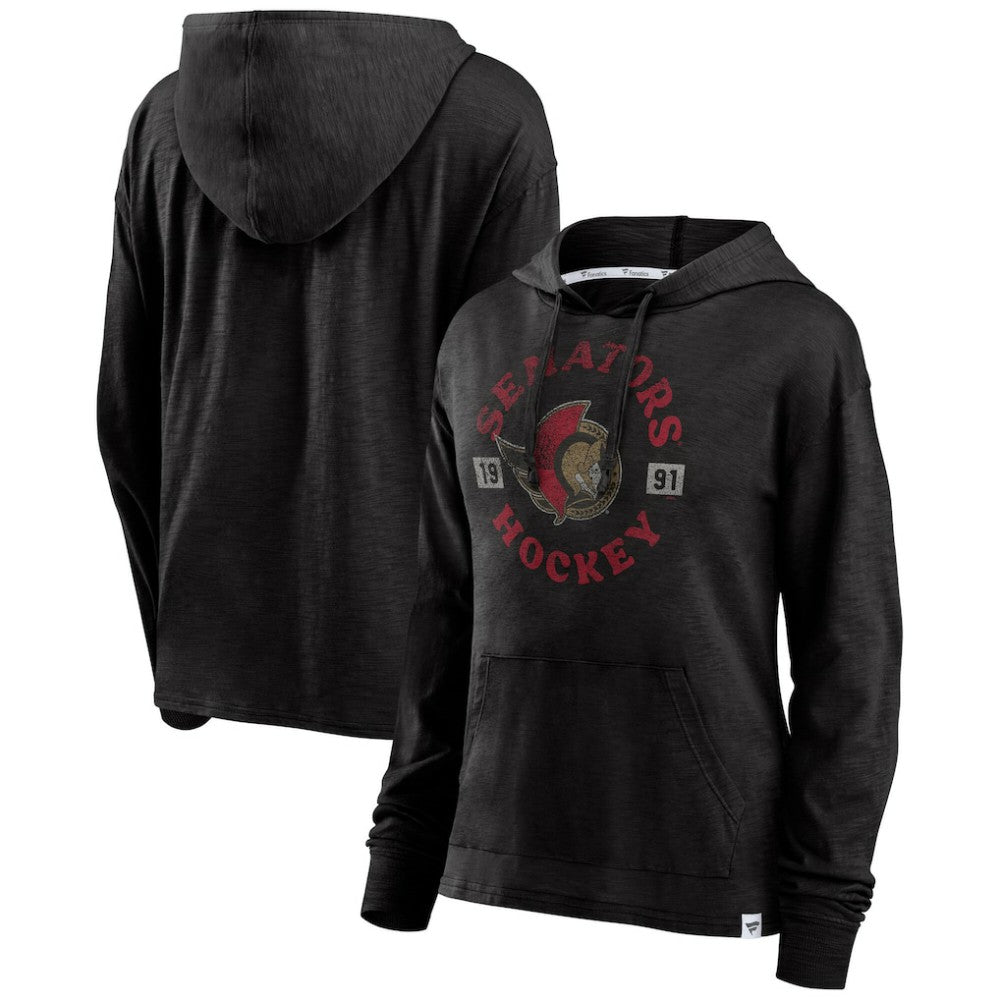 Ottawa Senators Fanatics Women's True Classic Pullover Hoodie - Heather Black Hoodies